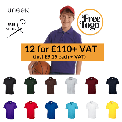 12 for £110 Uneek Children's Polo Shirt Bundle Deal