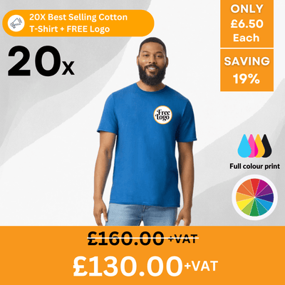 20x Printed Gildan SoftStyle T-Shirts