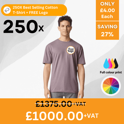 250x Printed Gildan SoftStyle T-Shirts
