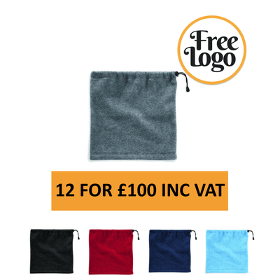 12 for £100 Fleece Snood FREE LOGO Bundle
