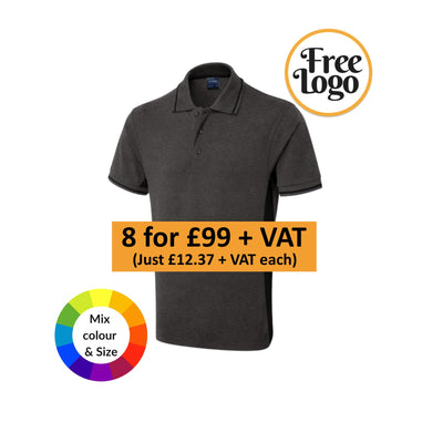 8 for £99 Contrast Polo Shirt Bundle Deal