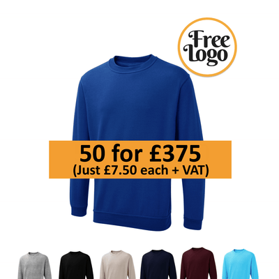 50 for £375 FREE LOGO UX Sweatshirt Bundle Deal