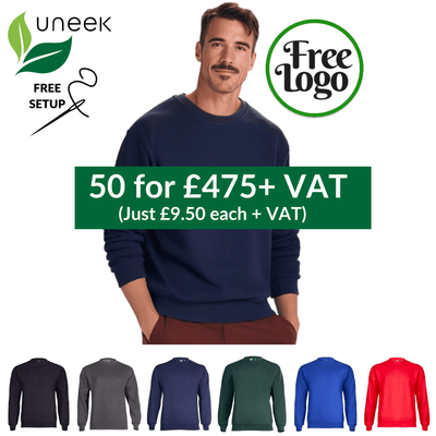 50 For £475 Uneek Eco Sweatshirt Bundle Deal