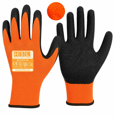 Thermal Latex Gripper Gloves - Orange/Black