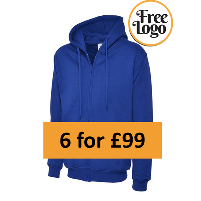 6 for £99 Full Zip Hooded Sweatshirt Bundle Deal